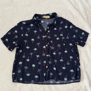 Love Notes Midnight Blue Tropical Shirt